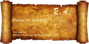 Renoiu Anikó névjegykártya